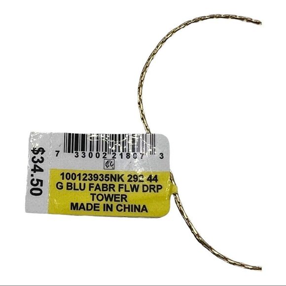 INC International Concepts Blue Fabric Flower 37" Lariat Adjustable Necklace New - Picture 3 of 3